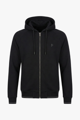 Felpa full zip con cappuccio nera-Dan John
