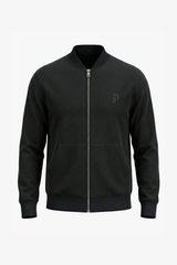 Bomber in felpa full zip nero-Dan John