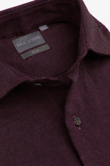 Slim burgundy micro oxford shirt