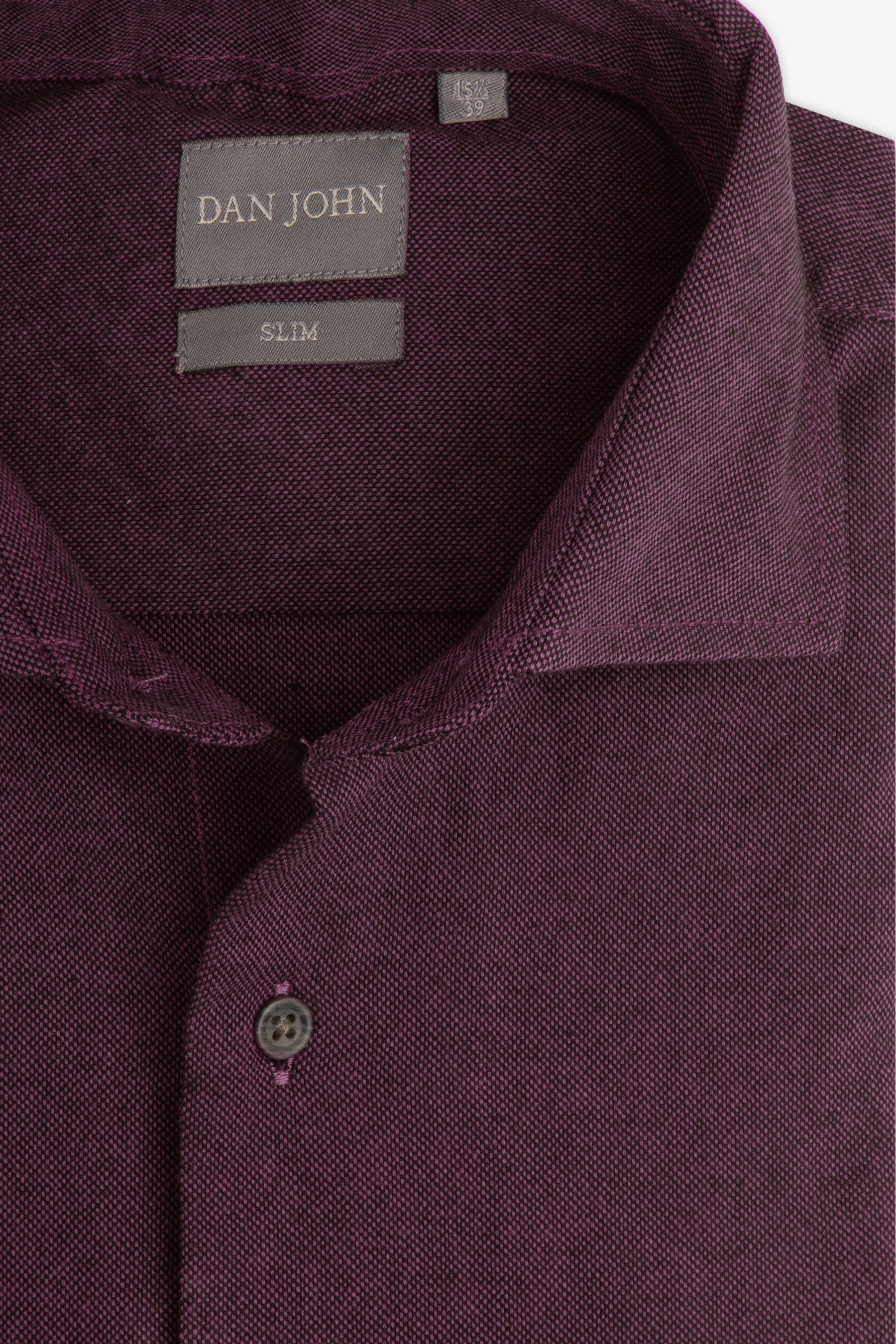 Slim burgundy micro oxford shirt