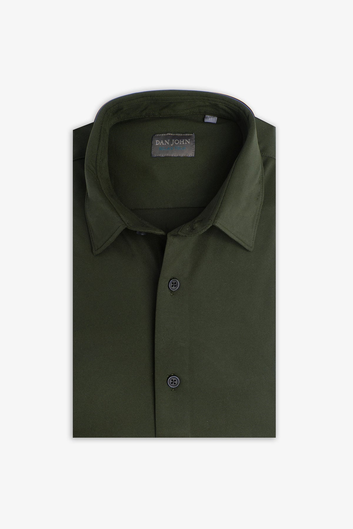 Slim Green Stretch Micro Weave Shirt