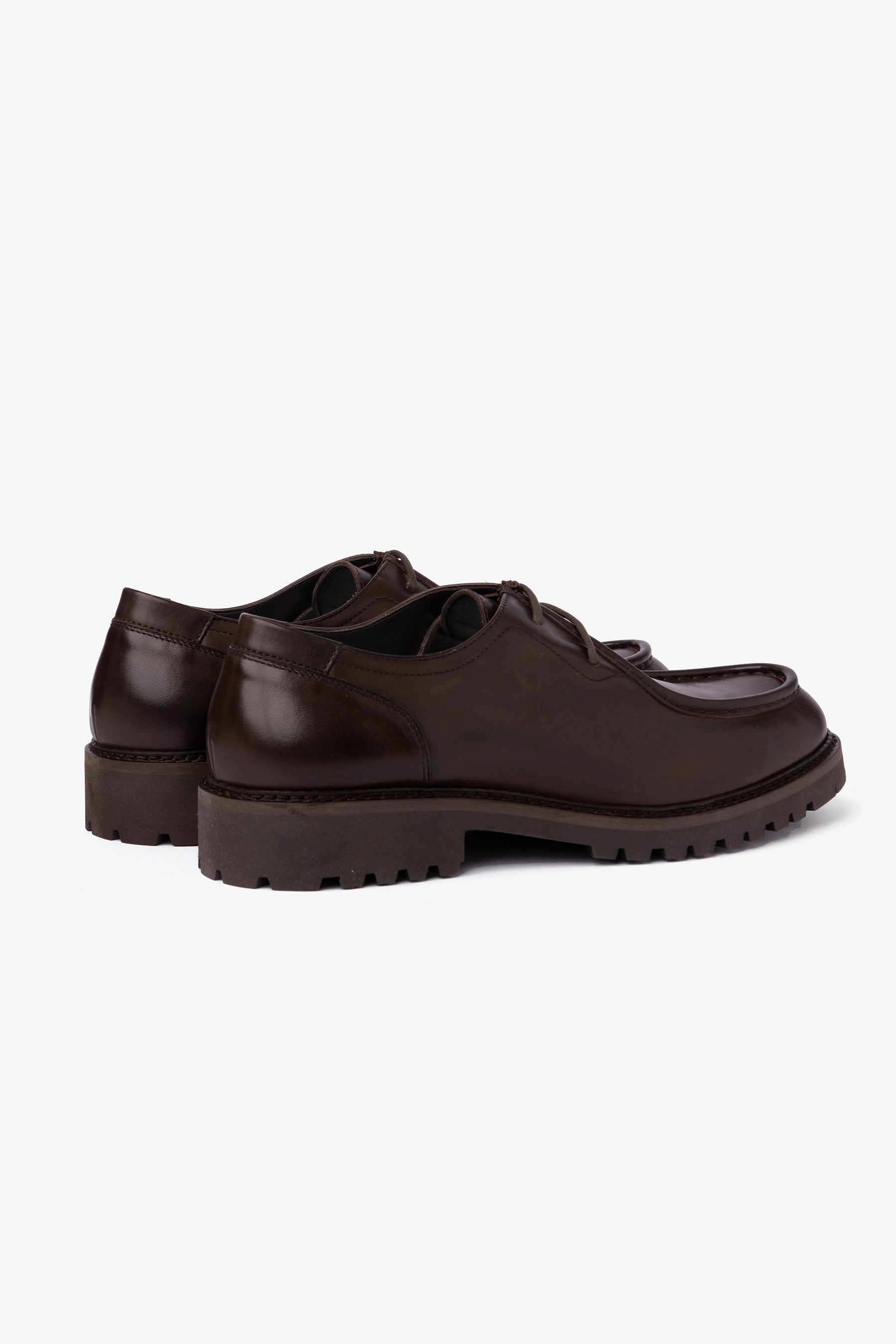 Engineer shoe in dark brown leather