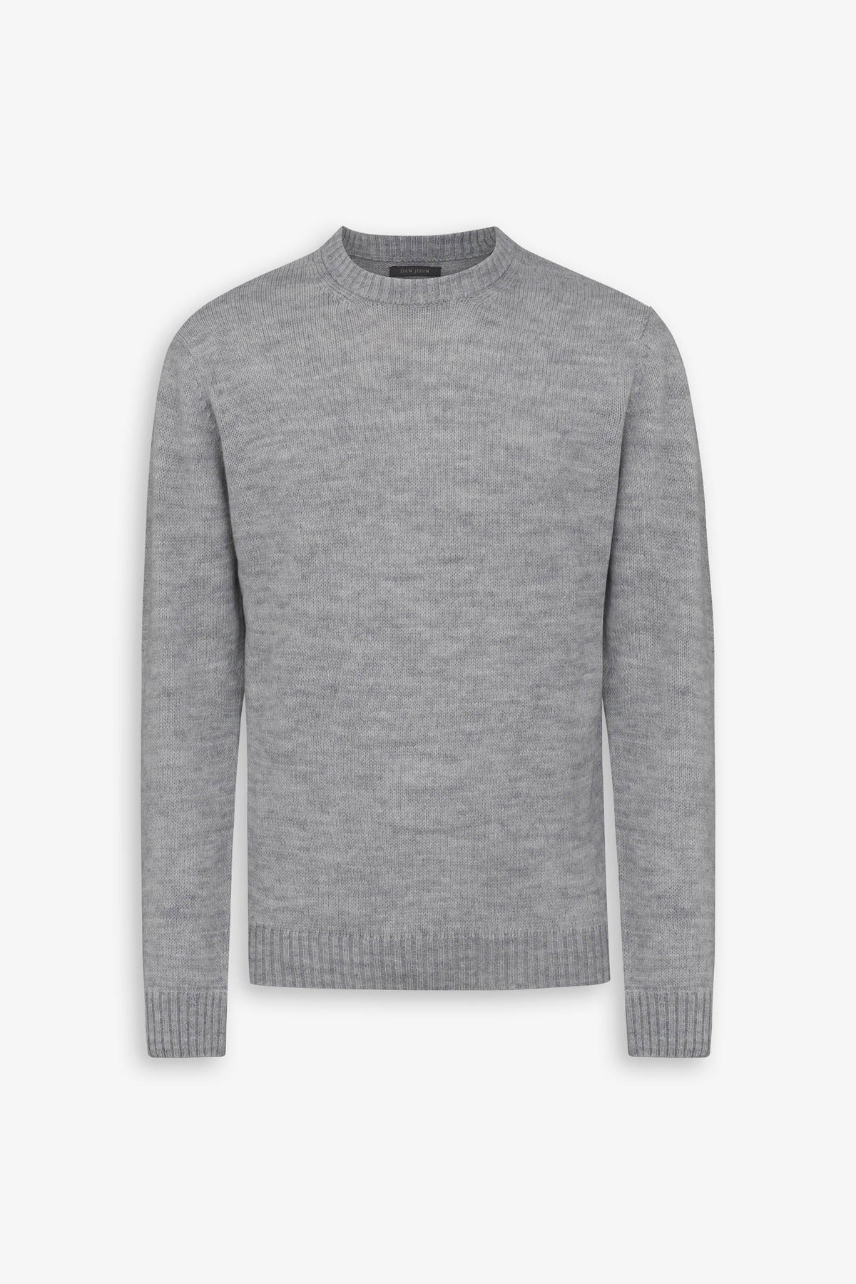 Light gray lambswool crew neck sweater