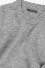 Light gray lambswool crew neck sweater