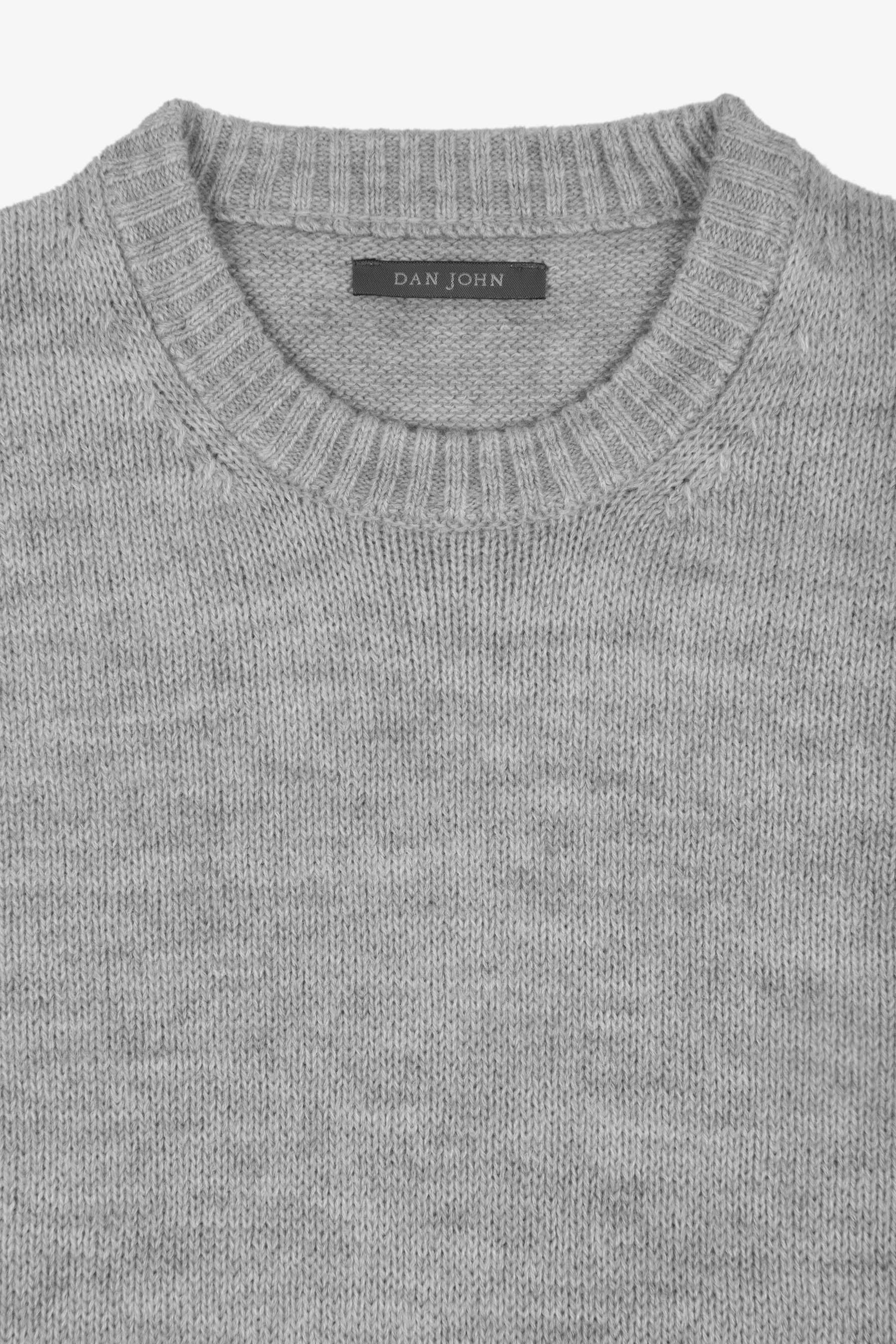Light gray lambswool crew neck sweater