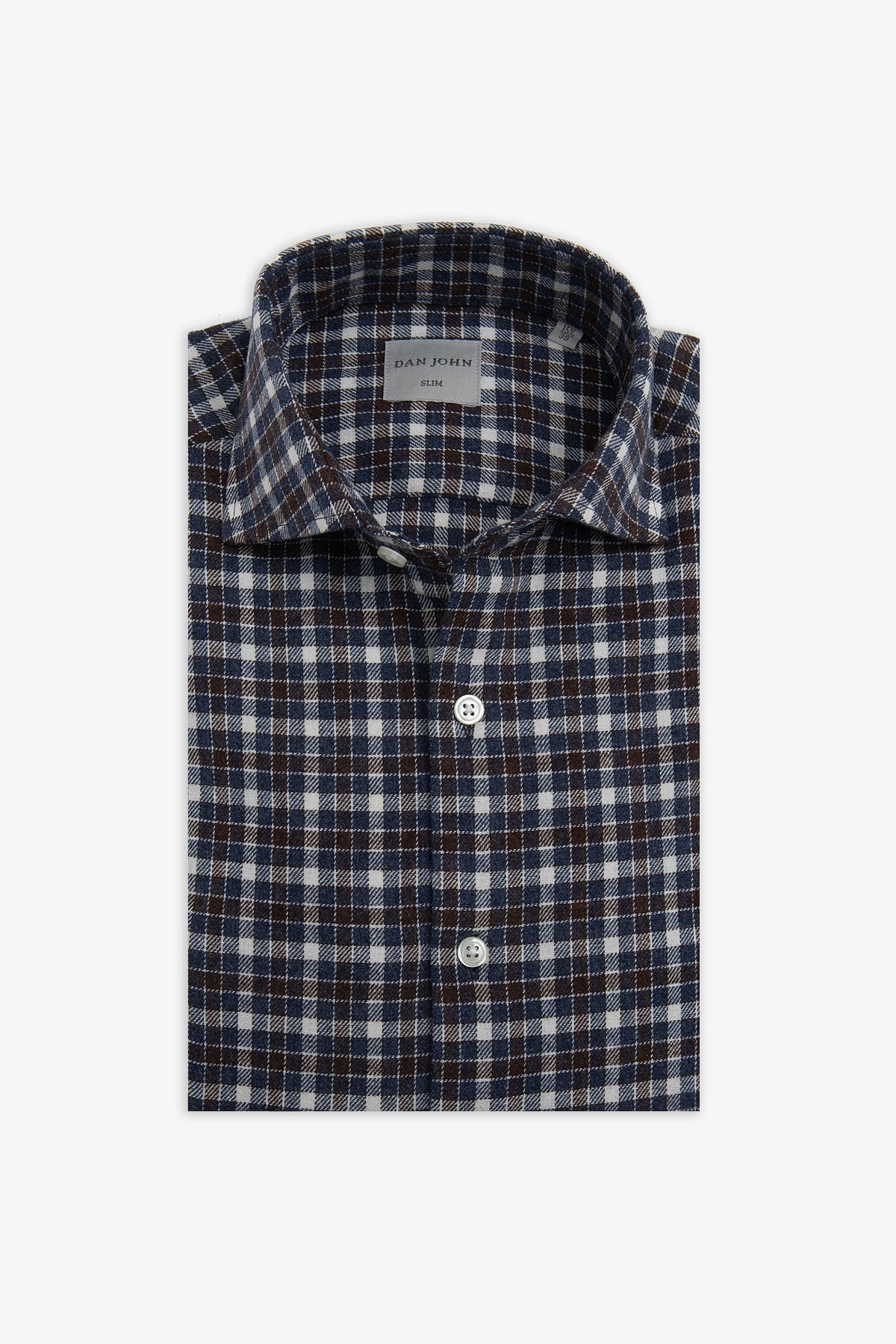 Dark brown check flannel shirt