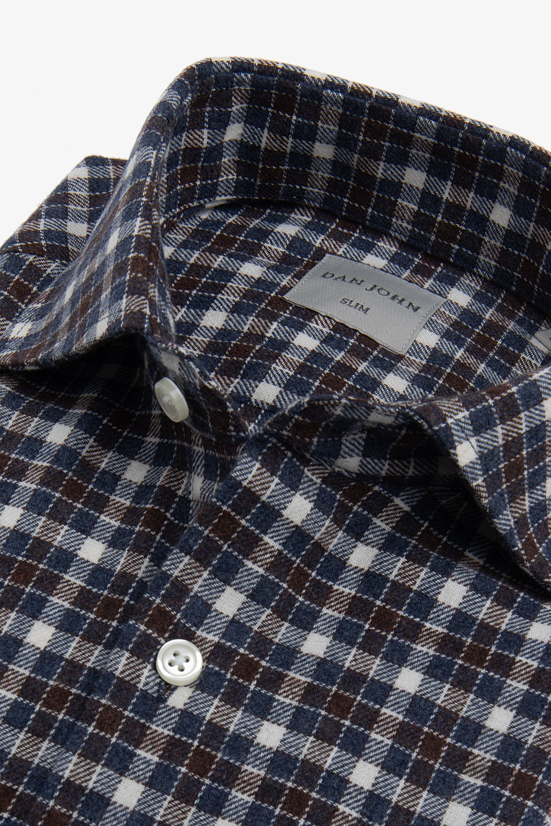 Dark brown check flannel shirt