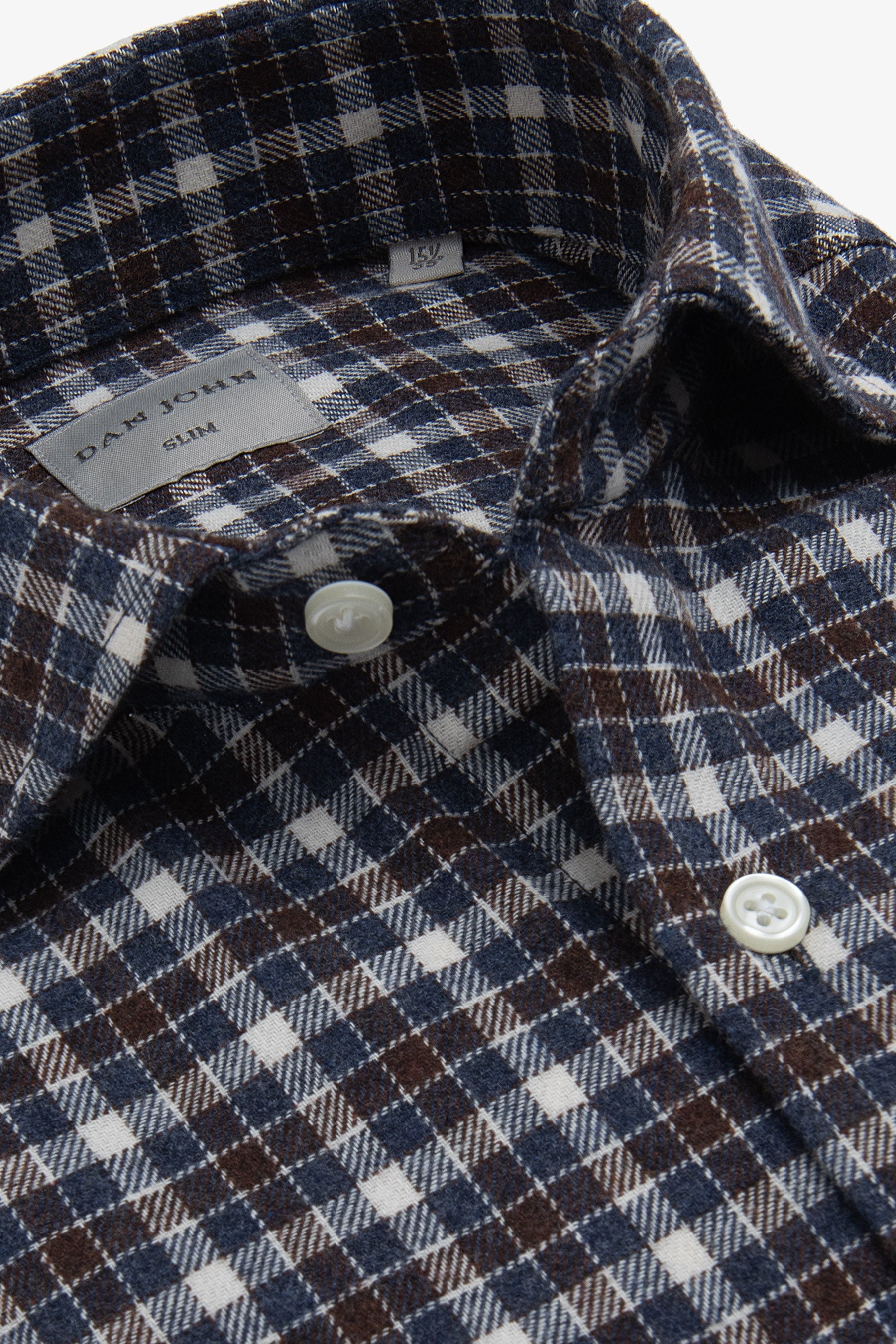 Dark brown check flannel shirt