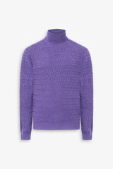 Maglia dolcevita a treccina viola-Dan John