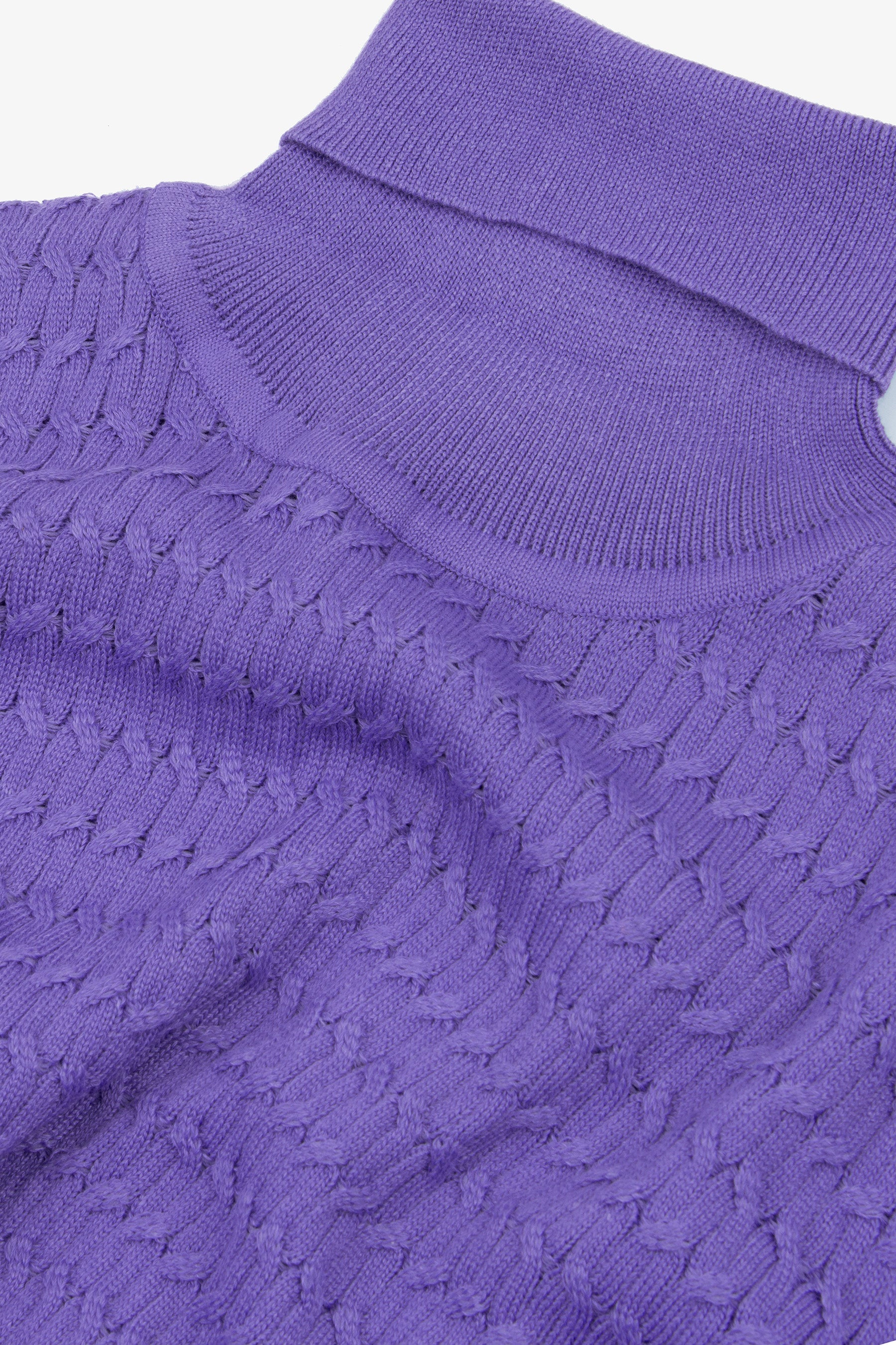 Maglia dolcevita a treccina viola-Dan John