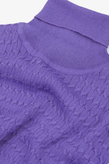 Maglia dolcevita a treccina viola-Dan John