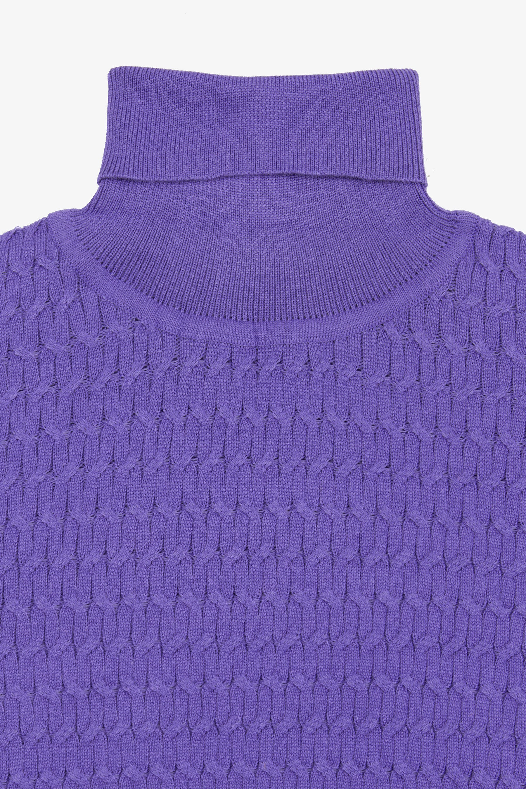Maglia dolcevita a treccina viola-Dan John