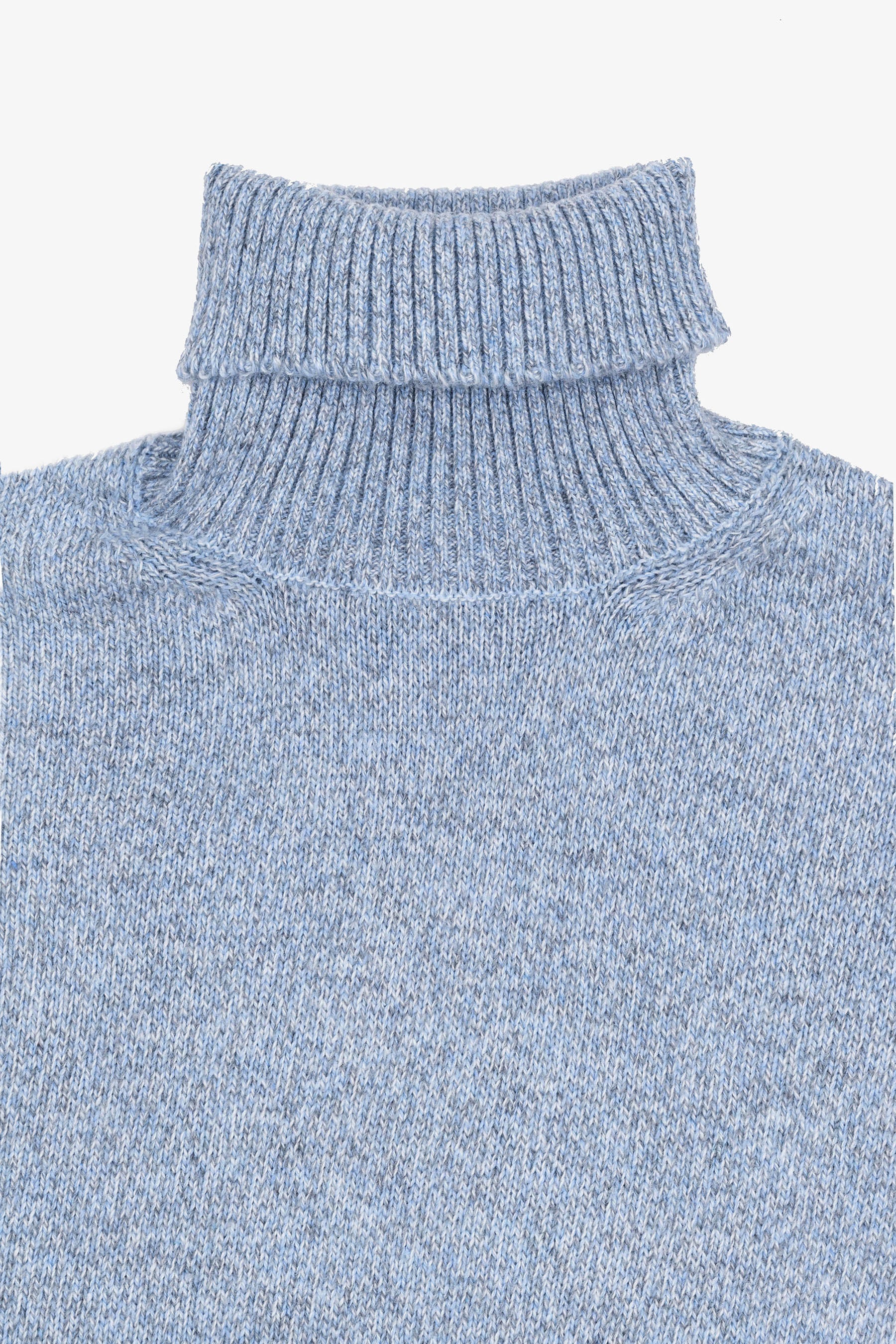 Maglia dolcevita moulinè celeste-Dan John