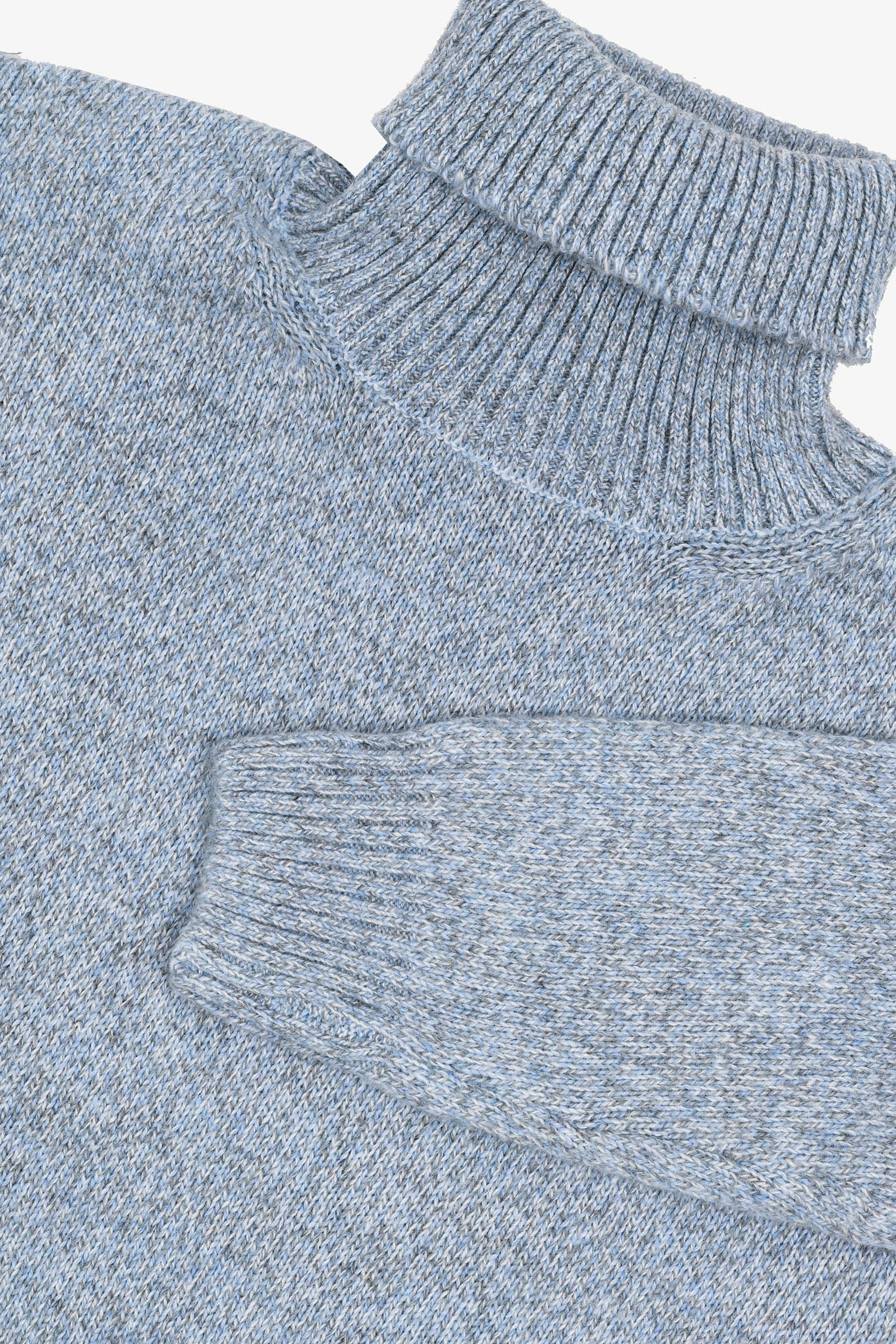 Maglia dolcevita moulinè celeste-Dan John