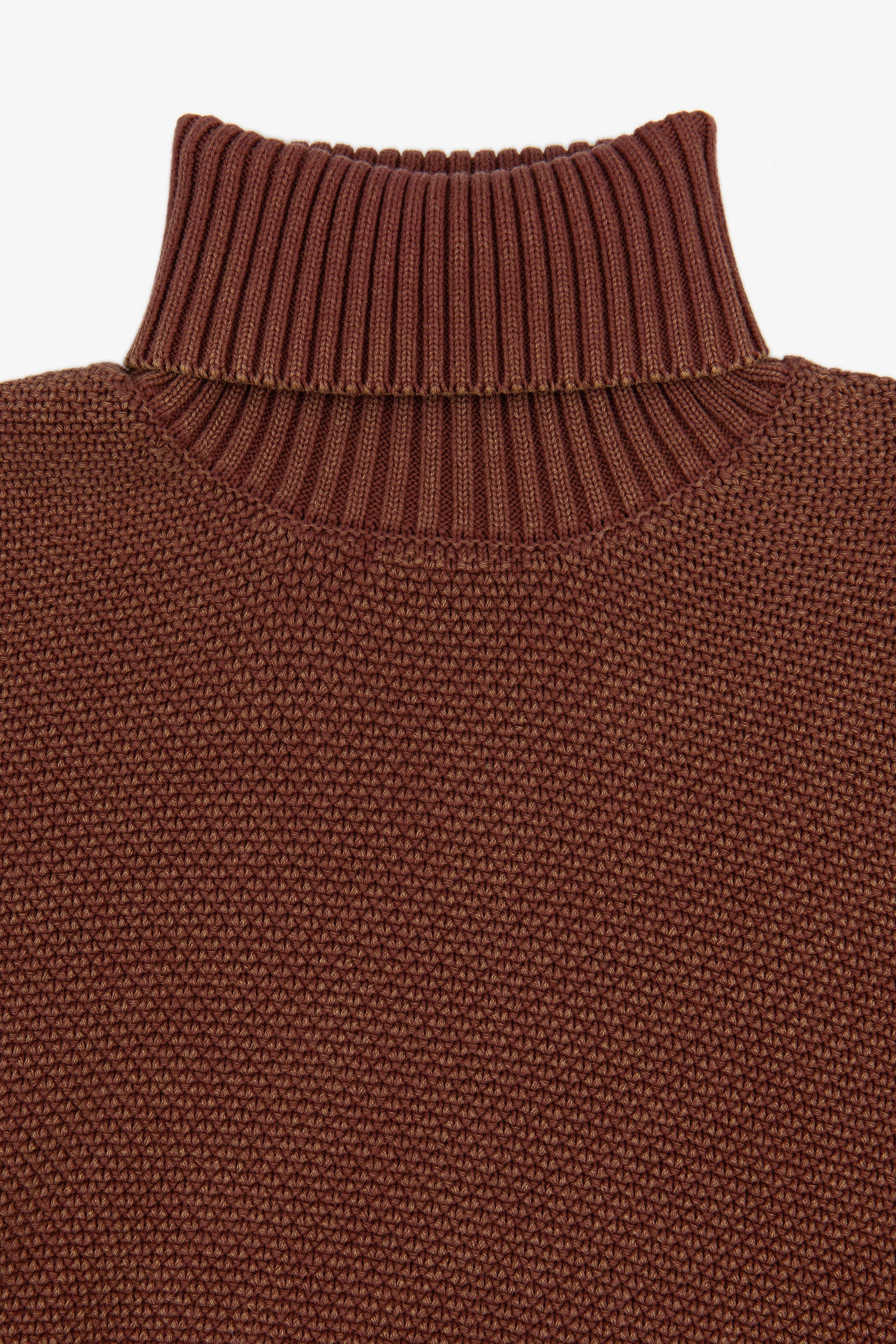 Terracotta textured turtleneck sweater