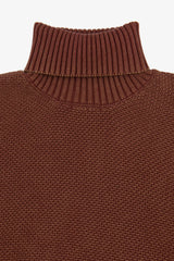 Terracotta textured turtleneck sweater