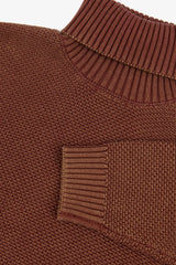 Terracotta textured turtleneck sweater