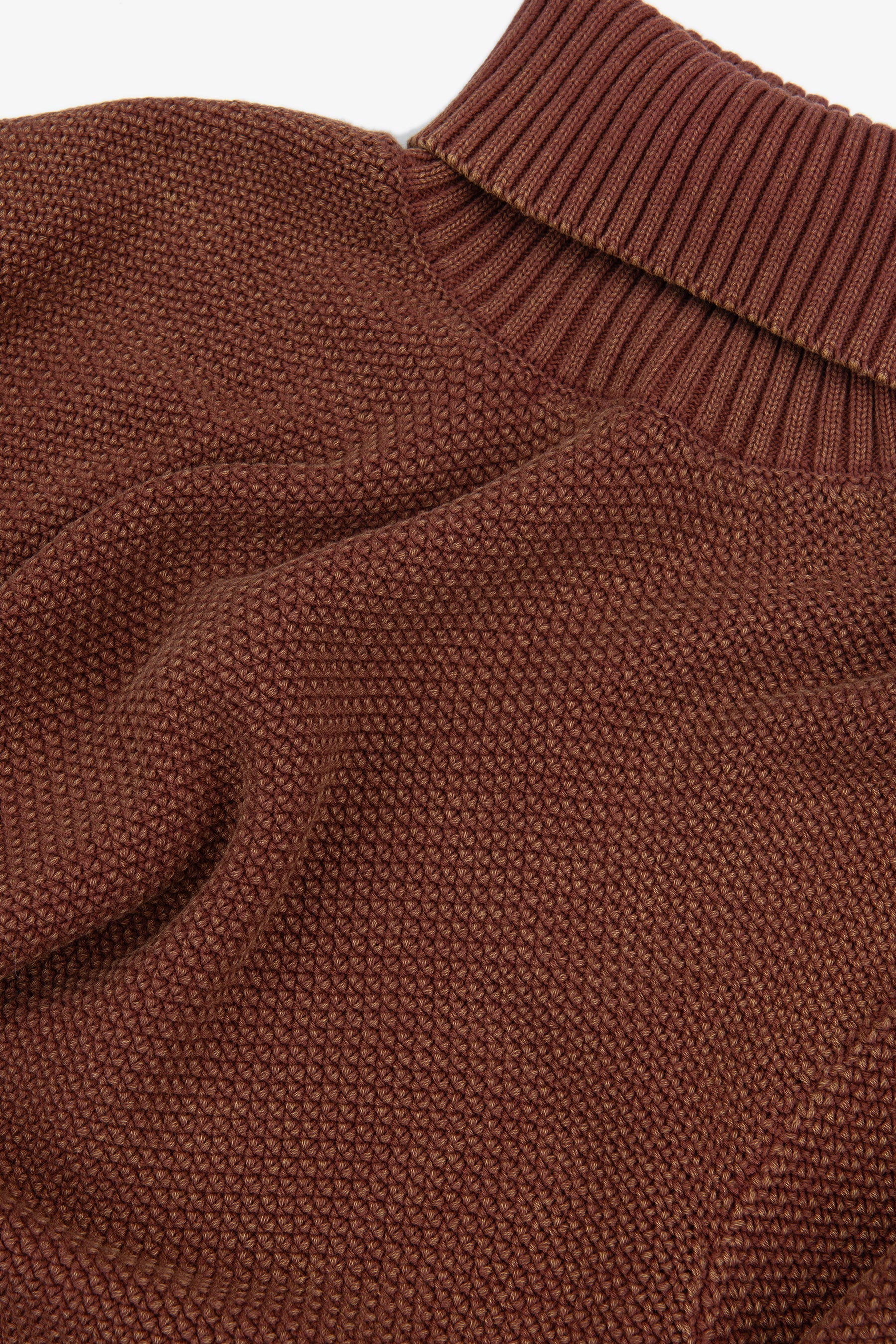 Terracotta textured turtleneck sweater