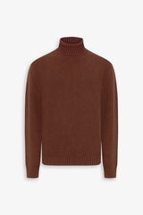 Terracotta textured turtleneck sweater