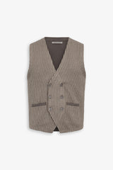 Dove gray houndstooth double-breasted waistcoat