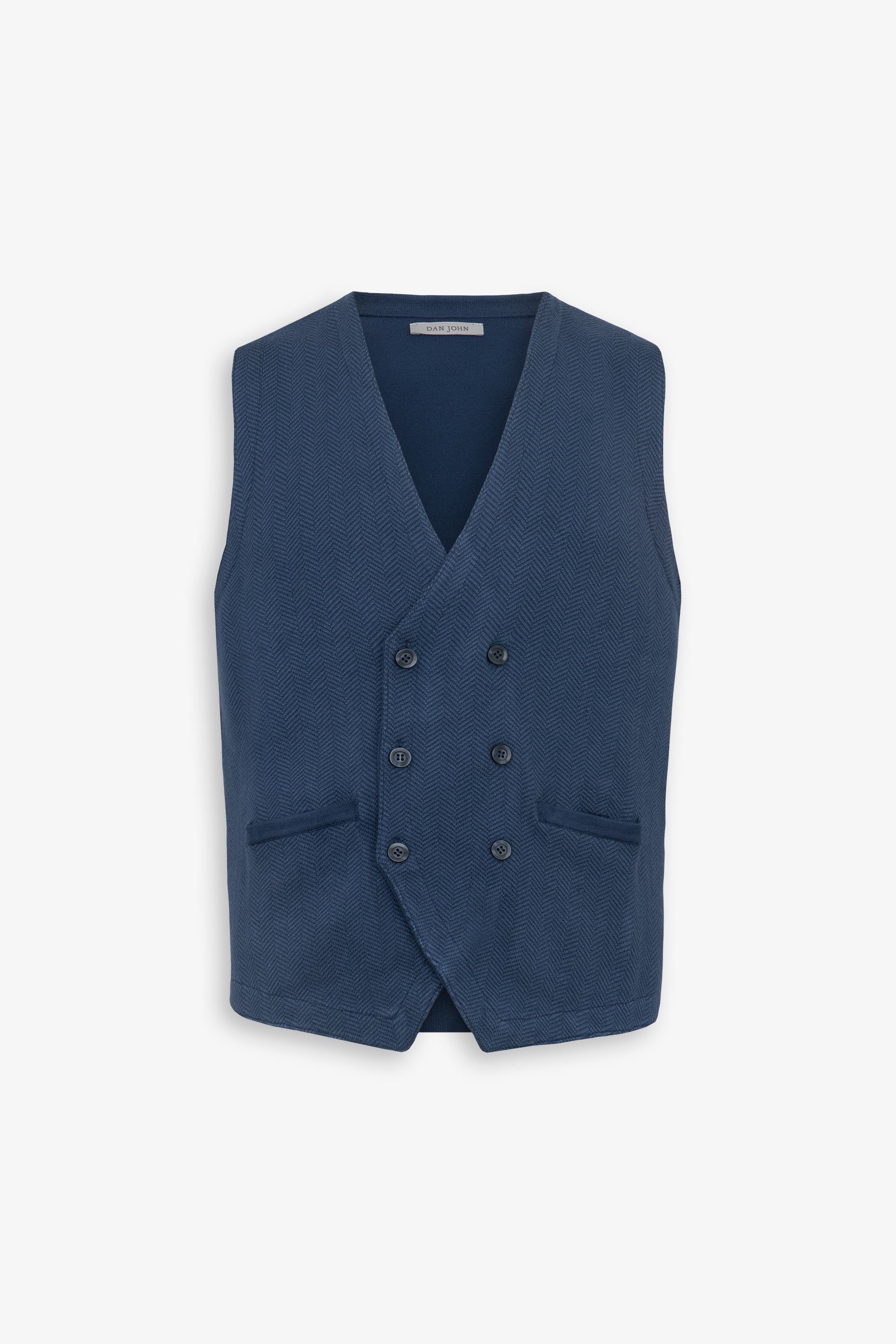 Gilet doppiopetto fantasia herringbone avion-Dan John