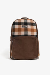 Backpack in dark check fabric