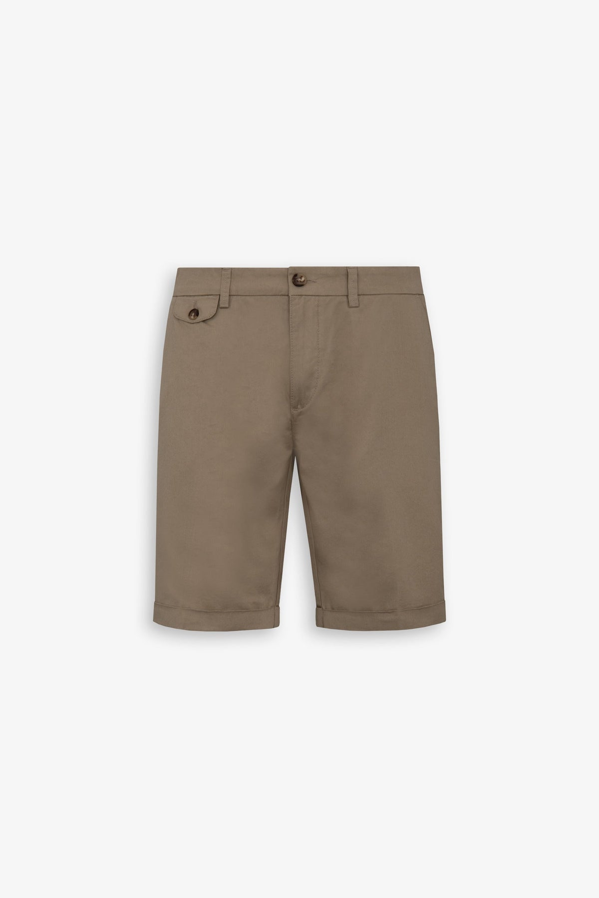 Ecru gabardine Bermuda shorts