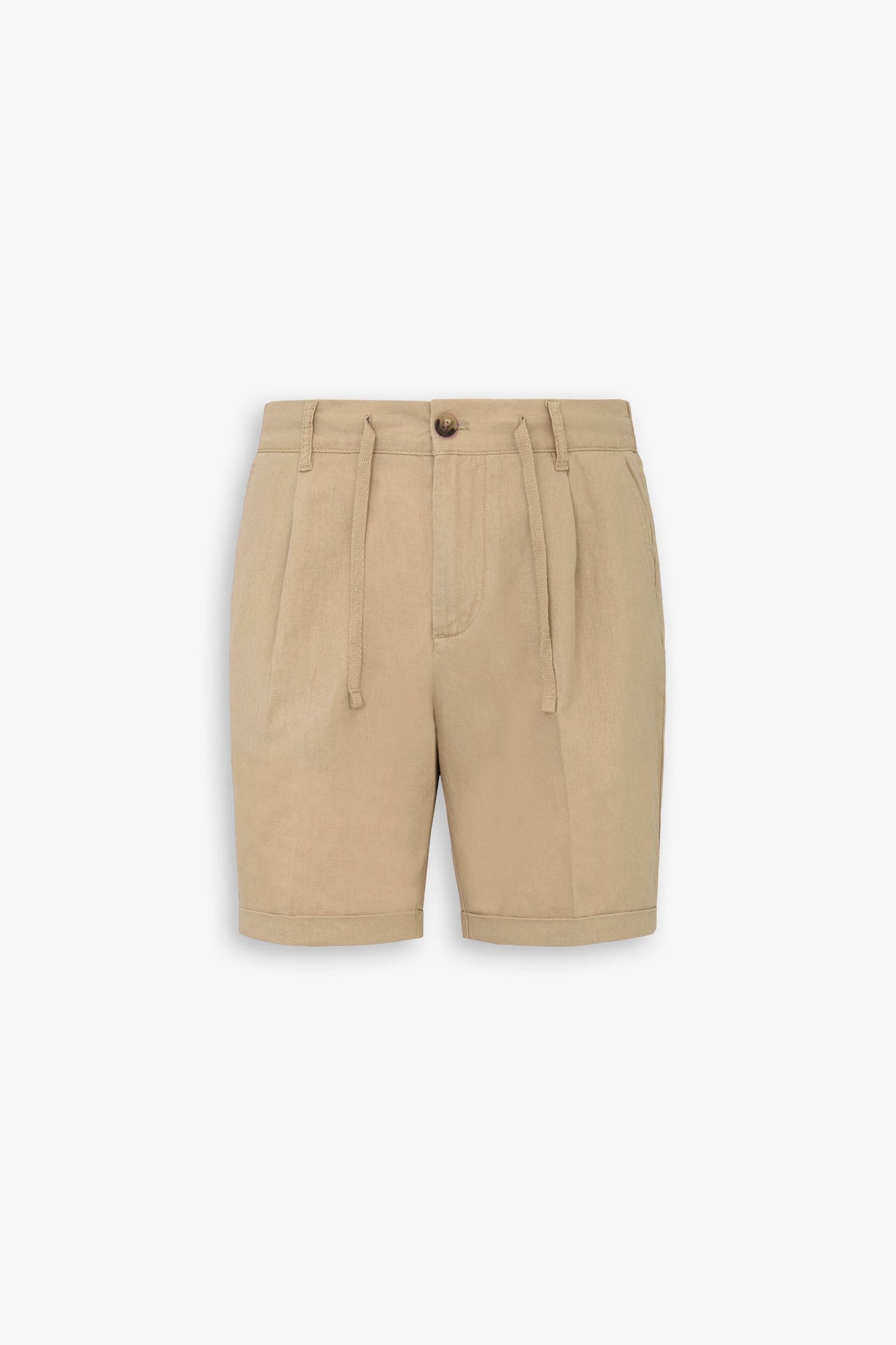 Bermuda shorts with beige pleats