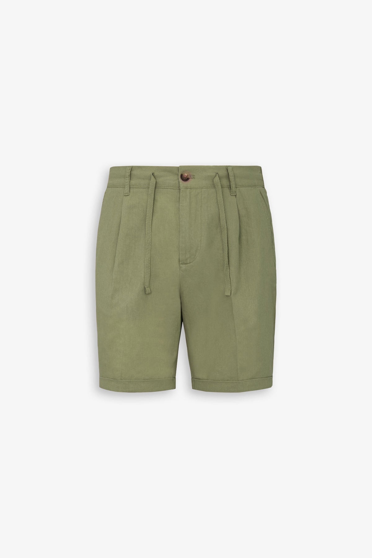 Bermuda shorts with green pleats