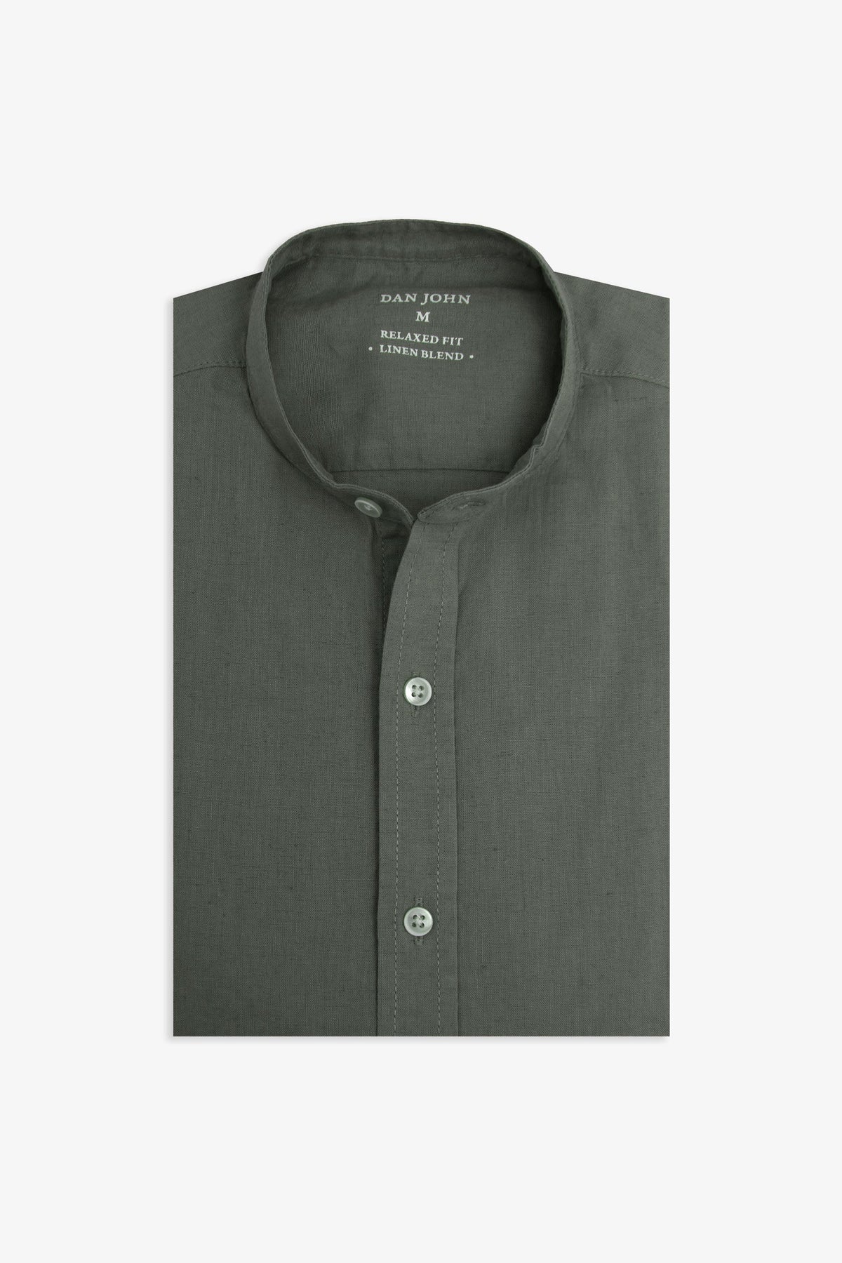 Green linen blend Korean shirt