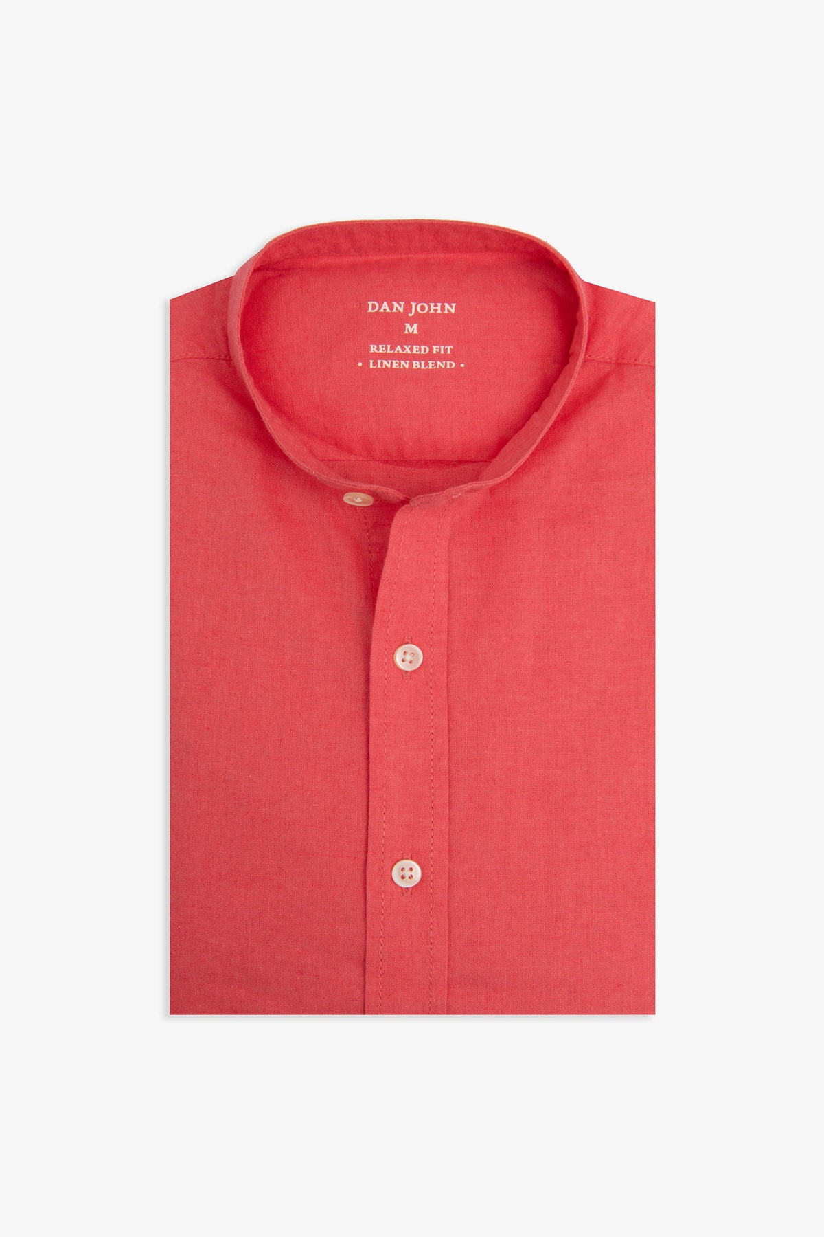 Coral linen blend Korean shirt